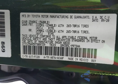 2021 Toyota Tacoma Sr5 V6 z USA, uszkodzony, nr VIN 3TYCZ5AN5MT009729